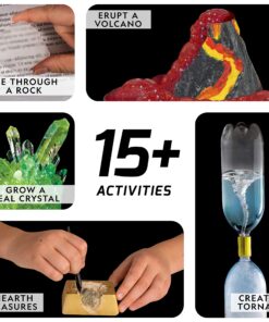 NATIONAL GEOGRAPHIC Earth Science Kit - Over 15 Science Experiments for Kids, Crystal Growing Kit, Volcano Science Kit, Dig Kits & Gemstones, STEM Project Toy for Boys and Girls (Amazon Exclusive) 22 91aIdMeTL