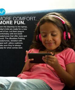 JLAB JBuddies Folding Kids Wired Headphones | Toddler Headphones | Noise Isolation | Kids Safe |Volume Limiting Headphones | Headphones for Children Black/Pink 15 91aMe7nBvXL