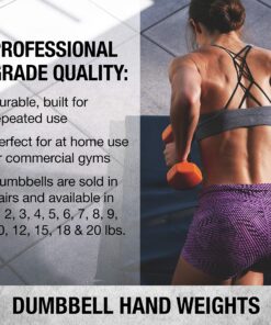 Dumbbells Hand Weights Set of 2 - Vinyl Coated Exercise & Fitness Dumbbell for Home Gym Equipment Workouts Strength Training Free Weights for Women, Men (1-10 Pound, 12, 15, 18, 20 lb) (E) Dark Blue | 5-Pound 14 91aN CNjiPL