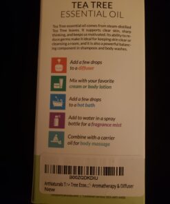 artnaturals Tea Tree Essential Oil 4oz - 100% Pure Oils Premium Melaleuca Therapeutic Grade Best for Acne, Skin, Hair, Nails, Face and Body Wash Aromatherapy & Diffuser 41 91acWOd4CrL