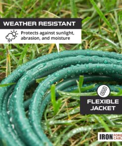 Iron Forge Cable 50 Ft Outdoor Extension Cord, 16/3 Green 50 Foot Extension Cord Indoor/Outdoor Use, 3 Prong, Weatherproof Jacket Extension Cord, Great for Christmas Lights and Outside 50FT 10 91ajIkSTHwL