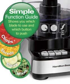 Hamilton Beach Stack & Snap Food Processor and Vegetable Chopper, BPA Free, Stainless Steel Blades, 12 Cup Bowl, 2-Speed 450 Watt Motor, Black (70725A) 32 91ampO44sWL