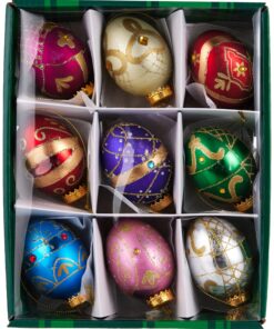 Kurt Adler GG0517 Glass Decorative Egg Ornament, 45Mm, Set Of 9 Kurt S. Adler YAMGG0517 20 91aoFzvsbJL