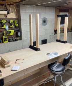 2x4basics 90164MI Custom Work Bench and Shelving Storage System, Black Work Bench with Shelf 74 91arFN c62L