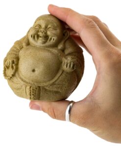 Top Collection Mini Happy Buddha Laughing Statue - Hand Painted Essence of Joy Big Belly Buddha in Sandstone Finish - 3.25Inch Collectible East Asian New Age Lucky Buddha Figurine 19 91asGfBwMhL