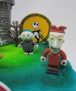 Nightmare Before Christmas 17 Piece Birthday Cake Topper Set Featuring 2" to 3" Cake Topper Figures of Lock, Shock, Zero, Jack Skellington, Sally, Barrel and Other Decorative Themed Accessories 21 91atFvW2TgL