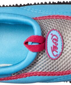 TECS Aquasock Barefoot Quick Dry Water Sports Shoe for Women Beach Walking Swim Surf Yoga Exercise 5 Blue/Pink 12 91augrMbq5L