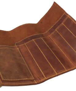 Alternative view of Rustic Genuine Leather Pencil Roll - Pen and Pencil Case - Dark Brown