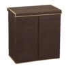 Household Essentials 5614 Double Hamper Laundry Sorter with Magnetic Lid, Brown Coffee Linen 6 91bDTBbTtWL