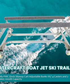 ECOTRIC Watercraft PWC Dolly Boat Jet Ski Stand Storage Trailer Watercraft Cart Watercraft Dolly PWC Dock Slipway Cart Adjustable Bunks W/ 4 Casters and 2 Brakes 1000lb Capacity 34 91bIeIggAL