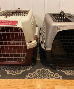 Petmate Two-Door Small Dog Kennel & Cat Kennel (Top Loading or Front Loading Pet Carrier, Made with Recycled Materials, 24 inches in Length) For Pets up to 15 Pounds, Made in USA 24.0"L x 14.5"W x 17.0"H TAN 48 91bNKETNU4L 1