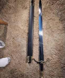 Medieval Warrior The Mercenary Sword Full Tang Tempered Hand Forged Blade with Leather Scabbard 54 91bRehnZ1KL
