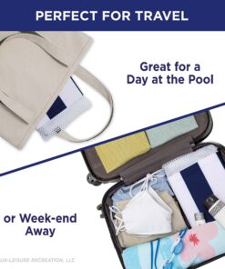 Aqua Original 4-in-1 Monterey Hammock Pool Float & Water Hammock – Multi-Purpose, Inflatable Pool Floats for Adults – Patented Thick, Non-Stick PVC Material Blue Navy - Hammock 25 91bZu7GIIdL