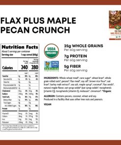 Nature’s Path Organic Flax Plus Maple Pecan Crunch Cereal, 11.5 Ounce (Pack of 6), Non-GMO, 25g Whole Grains, 7g Plant Based Protein, with Omega-3 Rich Flax Seeds 12 12 91bkegzxEL