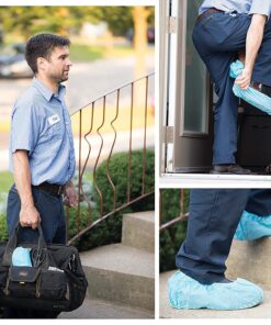 G & F Products - 13033 Premium 100 Pack (50 Pairs ) Disposable Boot & Shoe Covers Slip - Resistant fits up to size 11 US Men and 13 US Women, Blue, Large Slip-resistant Large 100 Pack 27 91bmKgMUmTL