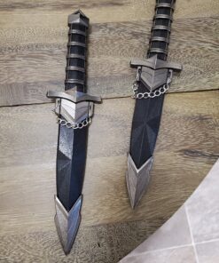 Velocity Airsoft KM6002 440 Stainless Steel 11" Double Edged Dark Assassin Dagger with Sheath 32 91boOYxMiyL