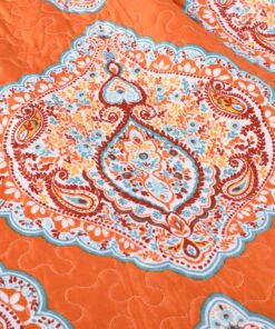 Lush Décor Harley Quilt Damask Pattern Reversible 5 Piece Bedding Set, King, Tangerine 38 91c Xlv6HYL