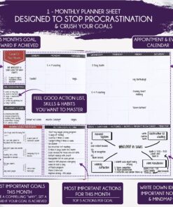 Law of Attraction Life & Goal Planner - A 30 Day Journey Creating Your Dream Life - Personal Gratitude Journal, Week Success Planner, and Stickers Purple (30-day) 34 91c gCJitqL