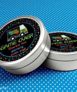 Game Truck Birthday Party Sticker Labels, 40 2" Party Circle Stickers by AmandaCreation, Great for Party Favors, Envelope Seals & Goodie Bags 9 91c35HEb0CL