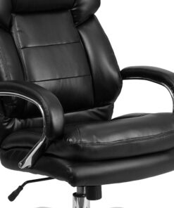 Flash Furniture Big & Tall Office Chair | Black Leather Swivel Executive Desk Chair with Wheels Black Leathersoft 27 91c5WSPadrL
