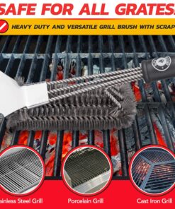 Grill Brush - Grill Cleaner Brush Grill Accessories for Outdoor Grill - Safe BBQ Brush for Grill Cleaning - Heavy Duty 17" Grill Brushes Grill Brush with Scraper 28 91c6sHLuW L