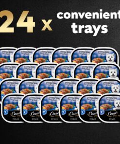 CESAR Adult Wet Dog Food Loaf & Topper in Sauce Rotisserie Chicken Flavor with Bacon & Cheese, 3.5 oz. Easy Peel Trays, Pack of 24 3.5 Ounce (Pack of 24) 22 91cDXczCKUL 2
