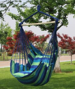 Sorbus Stylish Swing Chair - Fine Cotton Weave for Super Comfort & Durability - Hanging Hammock Chair w/2 Seat Cushions- Portable Outdoor Hanging Chair w/Hardware Kit - Indoor Outdoor Use - Max 265lbs Blue 28 91cE5n871TL 1