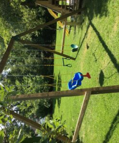 Jungle Gym Kingdom Swing Sets for Backyard, Monkey Bars & Swingset Accessories - Set Includes 18" Trapeze Swing Bar & 48" Heavy Duty Chain with Locking Carabiners - Outdoor Play Equipment (Green) Green 47 91cEBS7Z46L