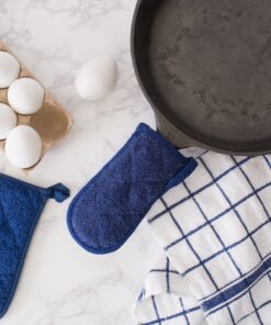 Alternative view of DII Basic Terry Collection Quilted 100% Cotton, Potholder, Nautical Blue, 3 Piece