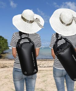 Freegrace Waterproof Dry Bags Set Of 3 Dry Bag With 2 Zip Lock Seals & Detachable Shoulder Strap, Waist Pouch & Phone Case - Can Be Submerged Into Water - For Swimming (Black, 5L) Black 13 91cTdb3iE5L