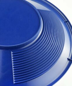 SE 10 Inch Gold Panning Pan - Dual Riffles for Easier Mining and Prospecting, Blue 10" 13 91cVhcX6yhL
