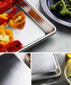 New Star Foodservice | Commercial-Grade Bun/Sheet Pan 18-Guage (9 x 13 x 1 inch (Quarter Size)) 9 x 13 x 1 inch (Quarter Size) 32 91cZTwxoVL