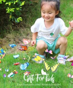 Teenitor 40 Pcs Butterfly Stakes, 5 Different Size Garden Ornaments Patio Decor Butterfly Party Supplies Outdoor Yard Stakes Decorative 1 1.7/2.7/3.5/4.8/5.9inch 31 91cZyFoI1pS
