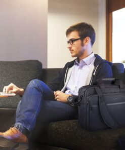 KROSER Laptop Bag Premium Laptop Briefcase Fits Up to 17.3 Inch Laptop Expandable Water-Repellent Shoulder Messenger Bag Computer Bag with RFID Pockets for Travel/Business/Men/Women-Black 19 91ceVobdp L