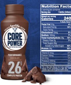 Fairlife Core Power 26g Protein Milk Shakes, Ready To Drink for Workout Recovery, No Artificial Sweeteners, Chocolate, 11.5 Fl Oz (Pack of 12) 11.5 Fl Oz (Pack of 12) 19 91cfOXKaDhL
