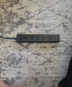 2 Pack Power Strip Surge Protector-5 Widely Spaced Outlets 3 USB Ports(1 USB C Port),1250W/10A with 5Ft Extension Cord, Power Strips with Surge Protection, Wall Mount for Home Office,Black 2PCK 28 91chjqXbWhL