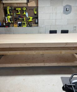 2x4basics 90164MI Custom Work Bench and Shelving Storage System, Black Work Bench with Shelf 75 91cjut wtIL