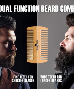 Beard Brush for Men & Beard Comb Set w/Mustache Scissors Grooming Kit, Natural Boar Bristle Brush, Dual Action Wood Comb, and Travel Bag Great for Christmas Gift (Bamboo) Bamboo 33 91ctOSxCYGS 1