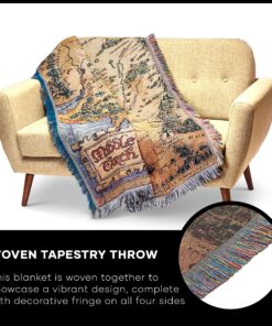 Northwest Lord of The Rings - The Hobbit Woven Tapestry Throw Blanket, 48" x 60", Middle Earth 17 91ctRSE7hmL