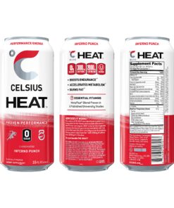 Alternative view of CELSIUS HEAT Inferno Punch Performance Energy Drink, Zero Sugar, 16oz. Can (Pack of 12) HEAT Sparkling Inferno Punch
