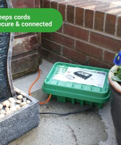 SockitBox – The Original Weatherproof Connection Box – Indoor & Outdoor Electrical Power Cord Enclosure for Timers, Extension Cables, Reels, Transformers, Power Strips, Lights & Tools – Large – Green 26 91czr85XEL 1