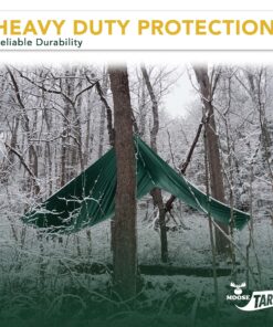 Moose Supply Waterproof Tent Tarp - Heavy Duty Tarp Tent for Wood Furniture, Car, Boat, Pool, & More - Tear, Rot, & Acid Resistant - 10x12 Foot Indoor/Outdoor Reversible Tarp (Green/Brown Tarp) 10' x 12' 15 91d15ufe4oL