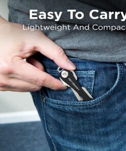 KeySmart Key Holder for Keychain Key Ring - Compact Key Organizer Key Chain Key Case, Minimalist Pocket-Sized EDC Keychain, Loop Piece for Car Fobs, Expandable (up to 14 Keys, Black) 27 91d1c5ne7L 1