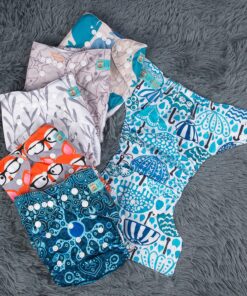 ALVABABY Baby Cloth Diapers 6 Pack with 12 Inserts One Size Adjustable Washable Reusable for Baby Girls and Boys 6DM26 04 Boy Color 26 37 91d45R12RCL