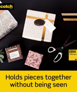 Scotch Double Sided Tape, Gift Wrapping Tape, 1/2 in. x 1296 in., 3" Core, 2 Rolls 27 91d4CeJMgS