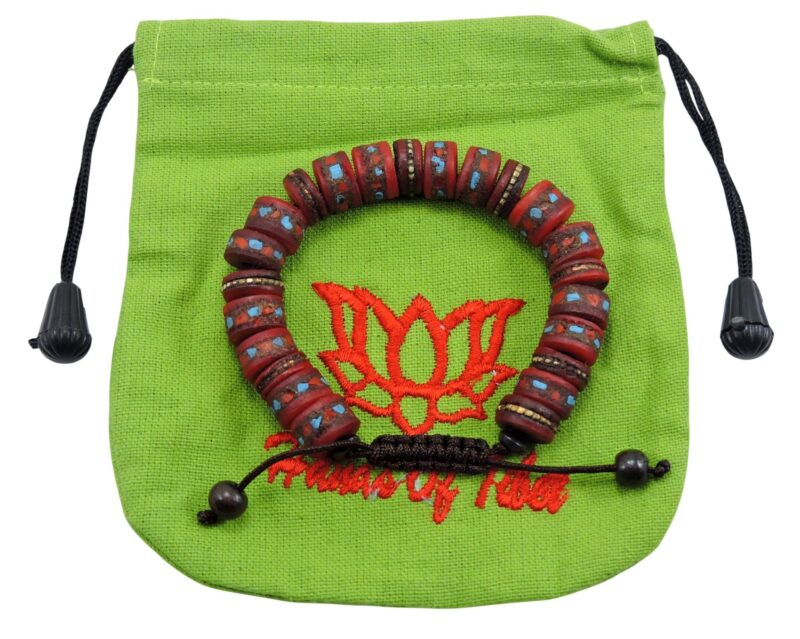 Catalog 7 Tibetan Embedded Yak Bone Medicine Wrist Mala/Bracelet for Meditation