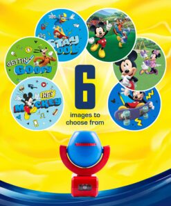 Projectables Disney Mickey and the Roadster Racers LED Kids Night Light, Projector, Plug-in, Dusk to Dawn Sensor, for Hallway, Bedroom, Nursery, Playroom, Gaming Room, 11739 Mickey Mouse 16 91dDFwlmhVL