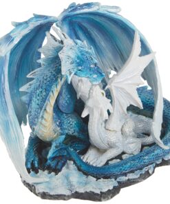 StealStreet SS-G-71533 Light Blue Dragon Mom with White Baby Statue Figurine, 7" 24 91dH1g669L