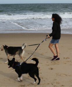 Pet Fit For Life 64" Premium Two Dog Leash: Premium Double Leash for Dogs, Provides Control and Comfort - Durable Foam Rubber Handle, Shock Absorbing Cord - Includes Bonus Collapsible Water Bowl Large 31 91dQryAHtnL