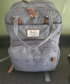 RUVALINO Diaper Bag Backpack, Multifunction Travel Back Pack Maternity Baby Changing Bags, Large Capacity, Waterproof and Stylish, Gray 54 91dV4uo9xL